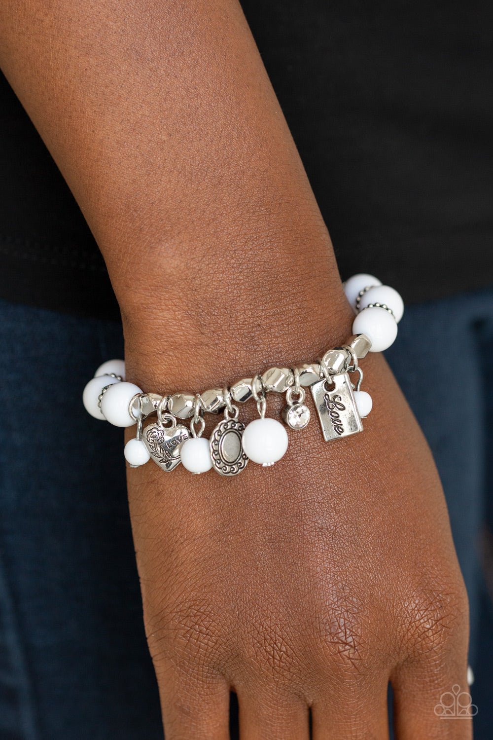 Paparazzi Accessories ✽ One True Love - White Bracelet✽Flat Rate Ship $4.50✽