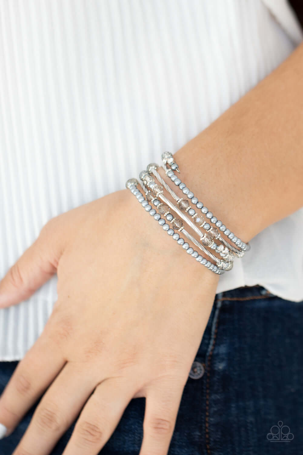 Paparazzi Accessories ✽ Head-Turning Twinkle - Silver Bracelet✽Flat Rate Ship $4.50✽ - Image #2