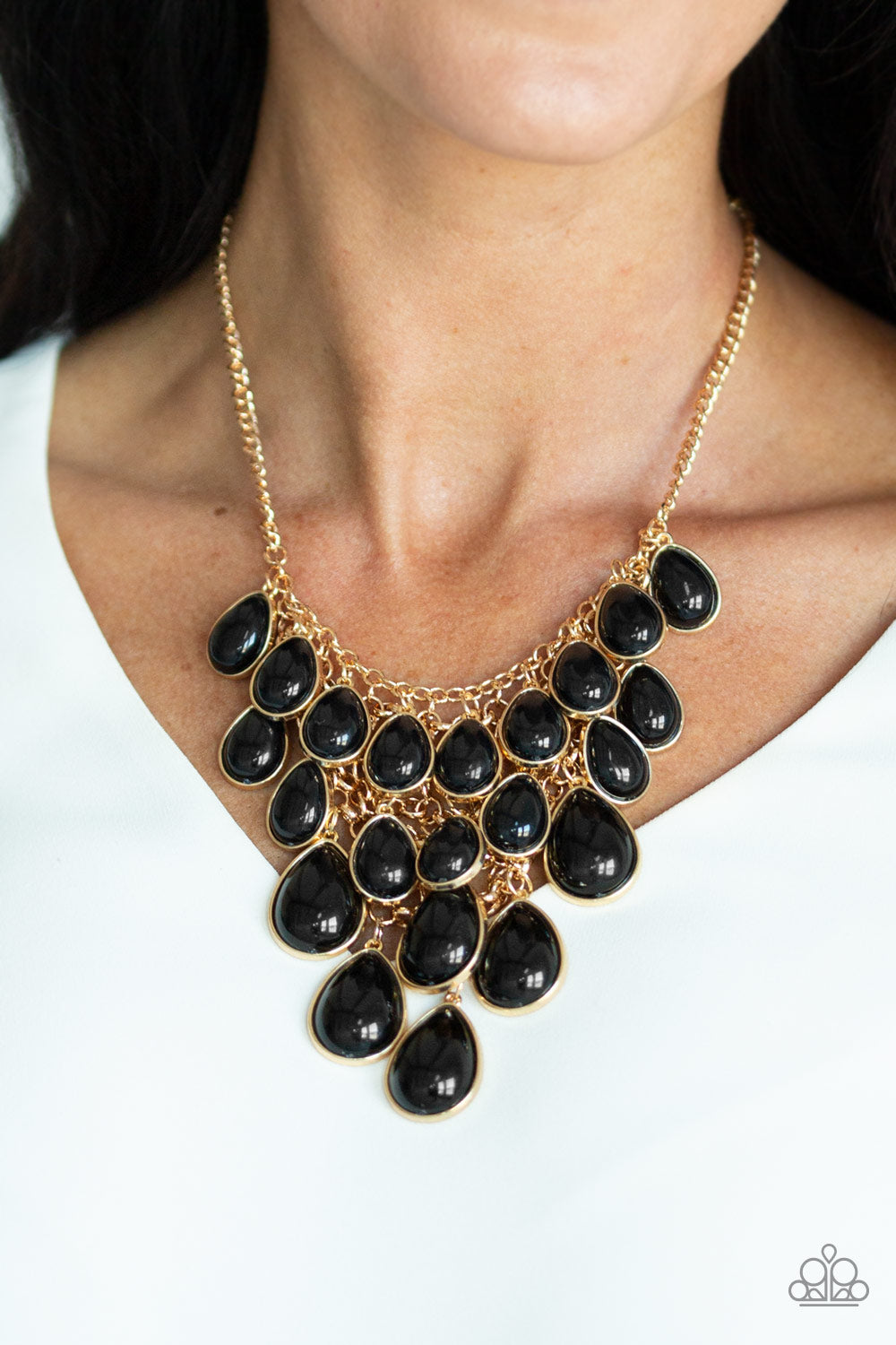 Paparazzi Accessories ✽ Shop Til You TEARDROP - Black Necklace✽Flat Rate Ship $4.50✽