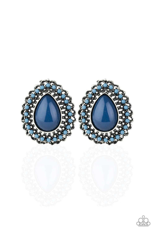 brought✽to✽you✽by✽blingflingbykat✽beaded-blast-blue-post earrings✽paparazzi-accessories