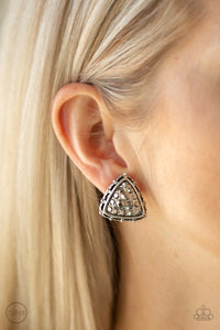 Paparazzi Accessories ✽ Rebel Rapture - Silver Clip-On✽Flat Rate Ship $4.50✽