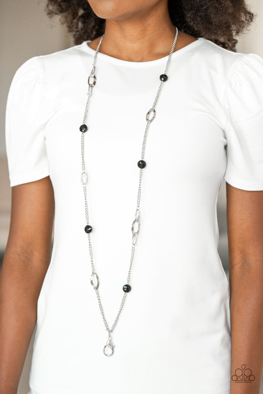 Paparazzi Accessories ✽ Duchess Dazzle - Black Lanyard✽Flat Rate Ship $4.50✽