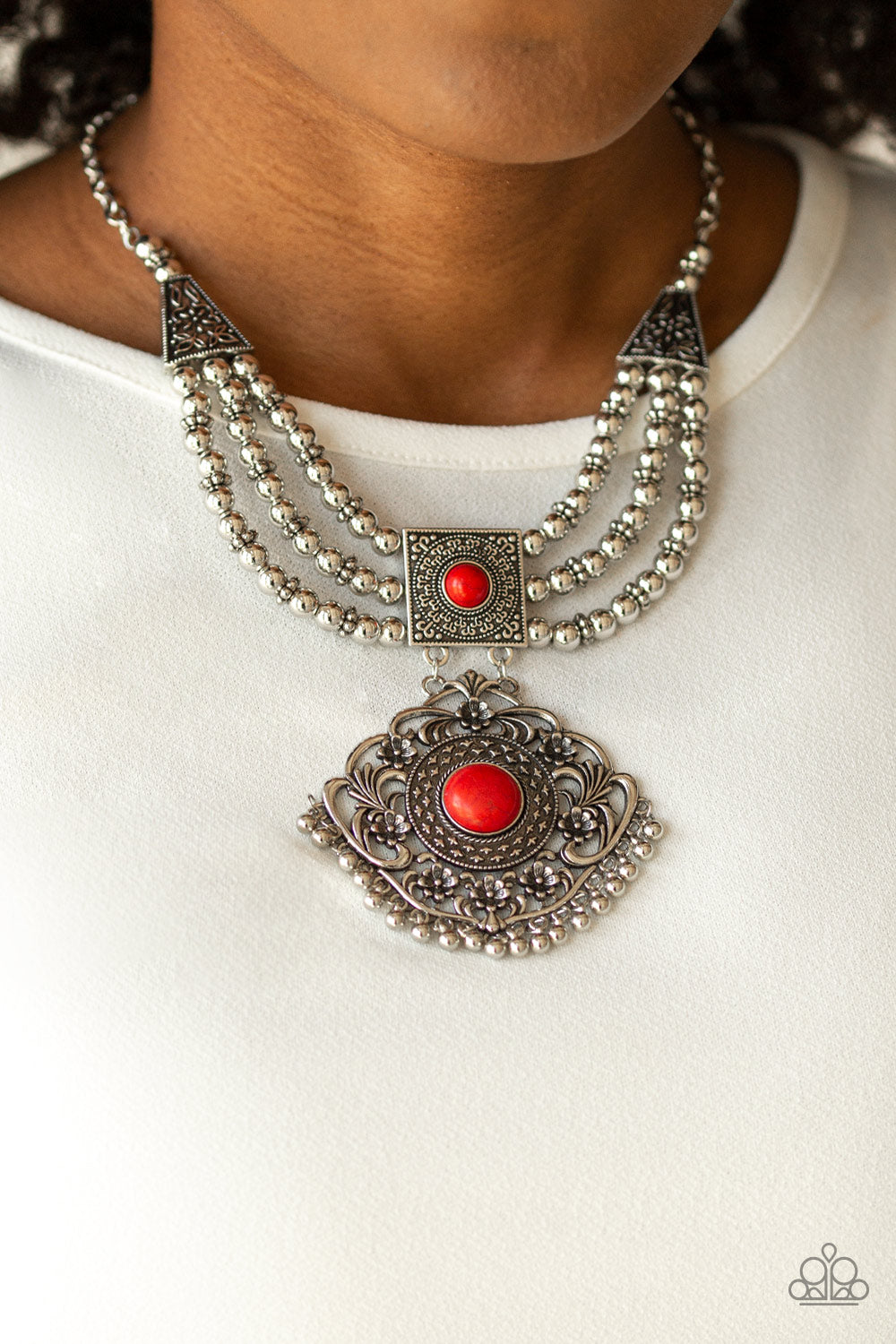 Paparazzi Accessories ✽ Santa Fe Solstice - Red Necklace✽Flat Rate Ship $4.50✽