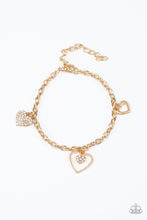 Load image into Gallery viewer, brought✽to✽you✽by✽blingflingbykat✽hearts-and-harps-gold-bracelet✽paparazzi-accessories
