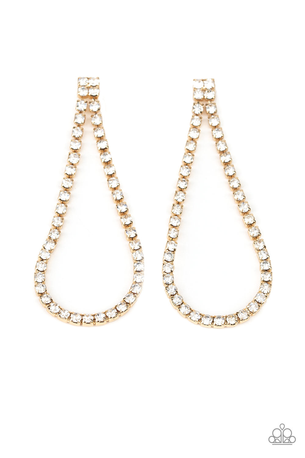 brought✽to✽you✽by✽blingflingbykat✽diamond-drops-gold-post earrings✽paparazzi-accessories