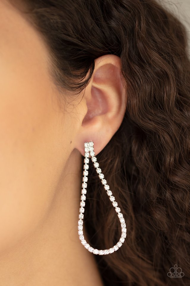 Paparazzi Accessories ✽Diamond Drops - White Post Earrings✽Flat Rate Ship $4.50✽