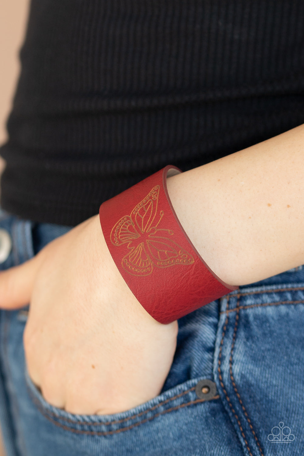 Paparazzi Accessories ✽ Flirty Flutter - Red Bracelet✽Flat Rate Ship $4.50✽