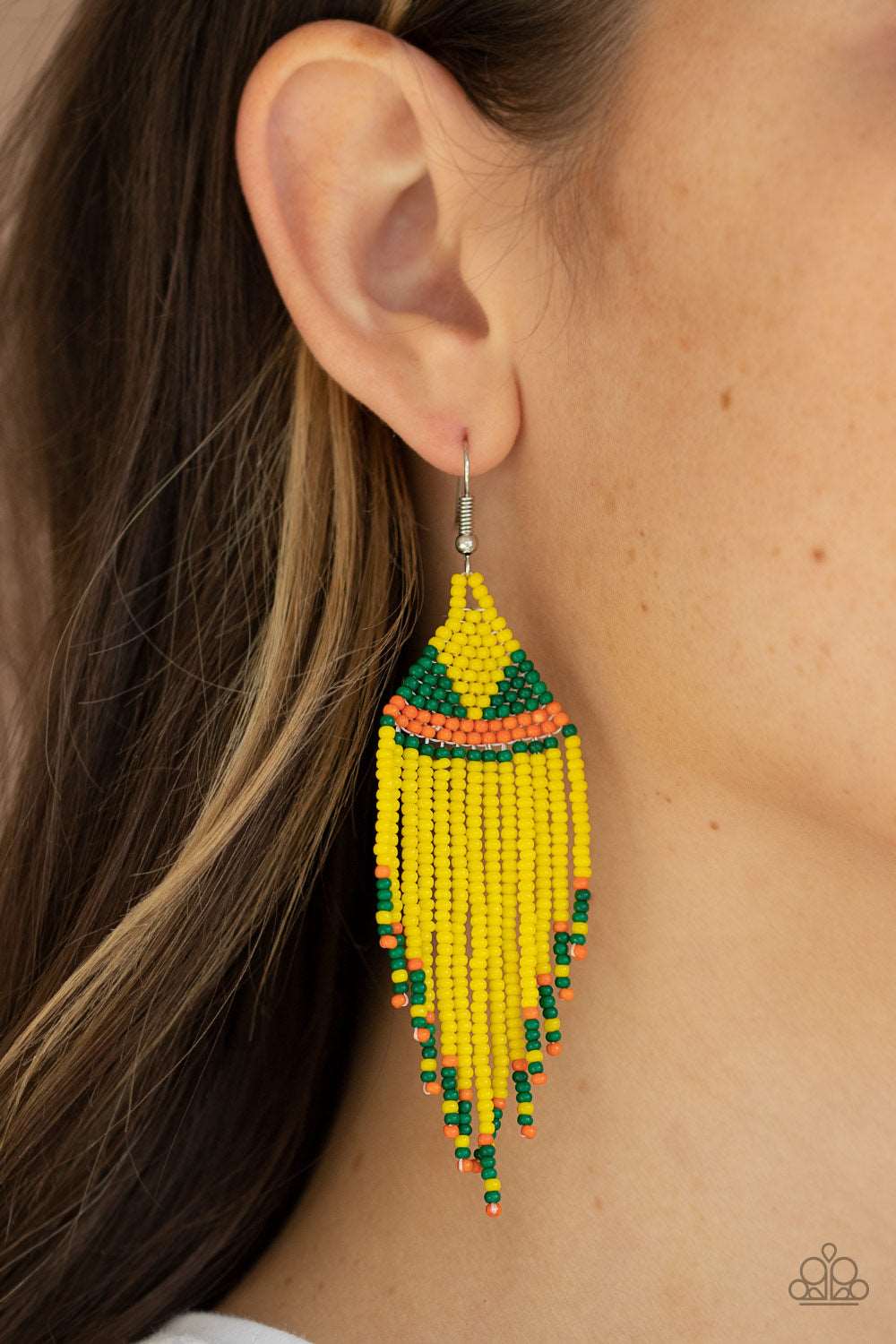 Paparazzi Accessories ✽ BEADazzle Me - Yellow Earrings✽Flat Rate Ship $4.50✽