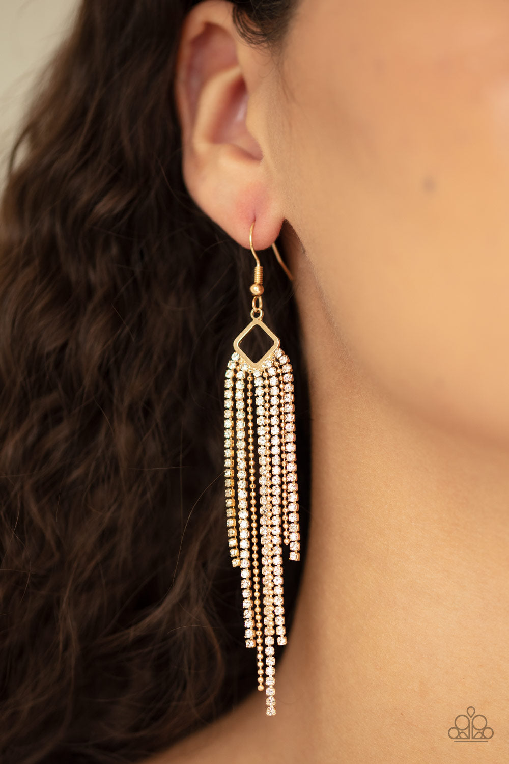 Paparazzi Accessories ✽ Singing in the REIGN - Gold Earrings✽Flat Rate Ship $4.50✽