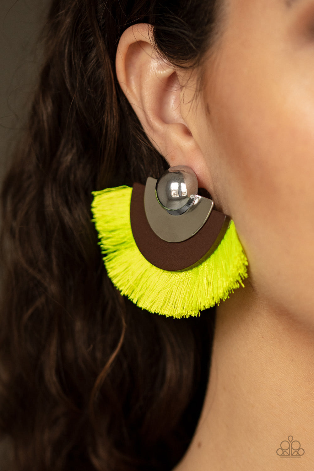 Paparazzi Accessories ✽ Fan The FLAMBOYANCE - Yellow Post Earrings✽Flat Rate Ship $4.50✽