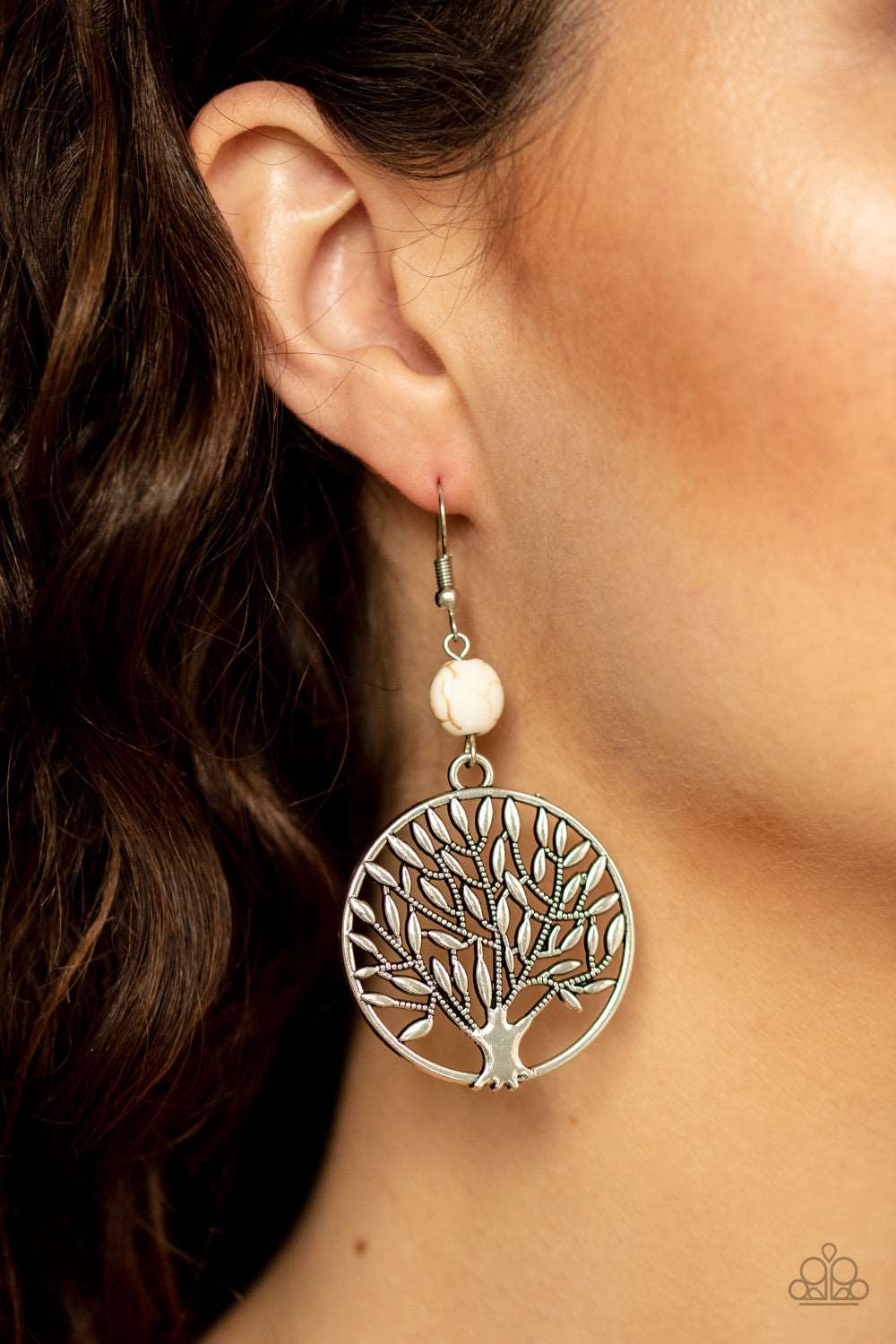 Paparazzi Accessories ✽ Bountiful Branches - White Earrings✽Flat Rate Ship $4.50✽