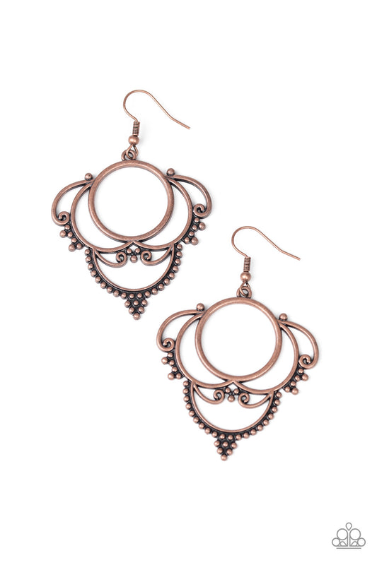 brought✽to✽you✽by✽blingflingbykat✽metallic-macrame-copper-earrings✽paparazzi-accessories