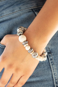 Paparazzi Accessories ✽ Majestic Masonry - White Bracelet✽Flat Rate Ship $4.50✽
