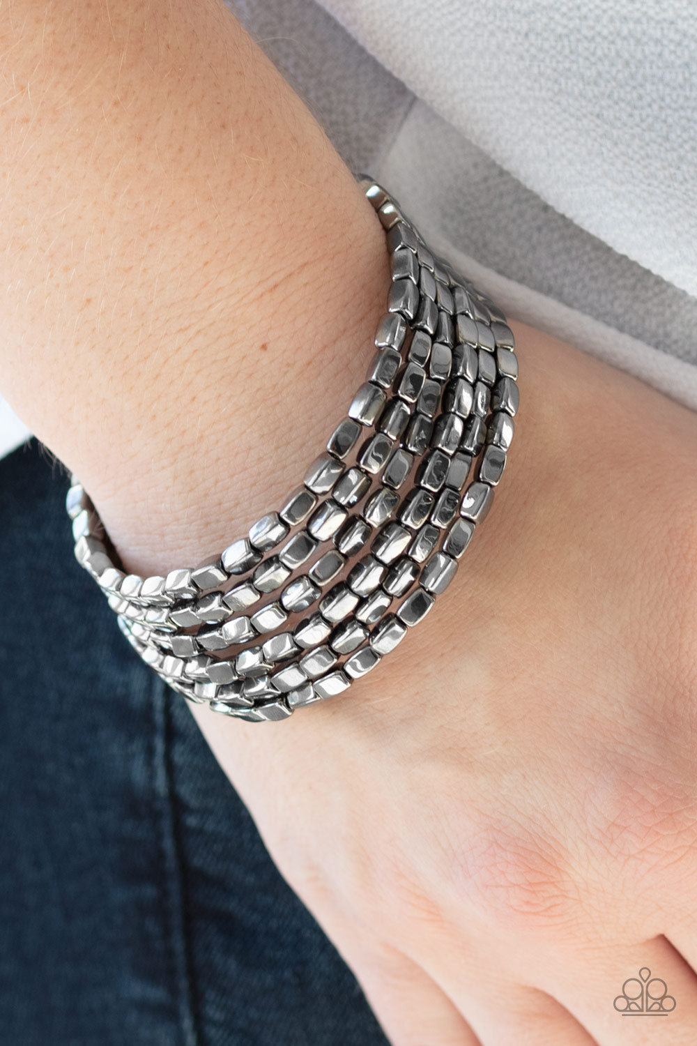 Paparazzi Accessories ✽ Stunningly Stacked - Black Bracelet✽Flat Rate Ship $4.50✽