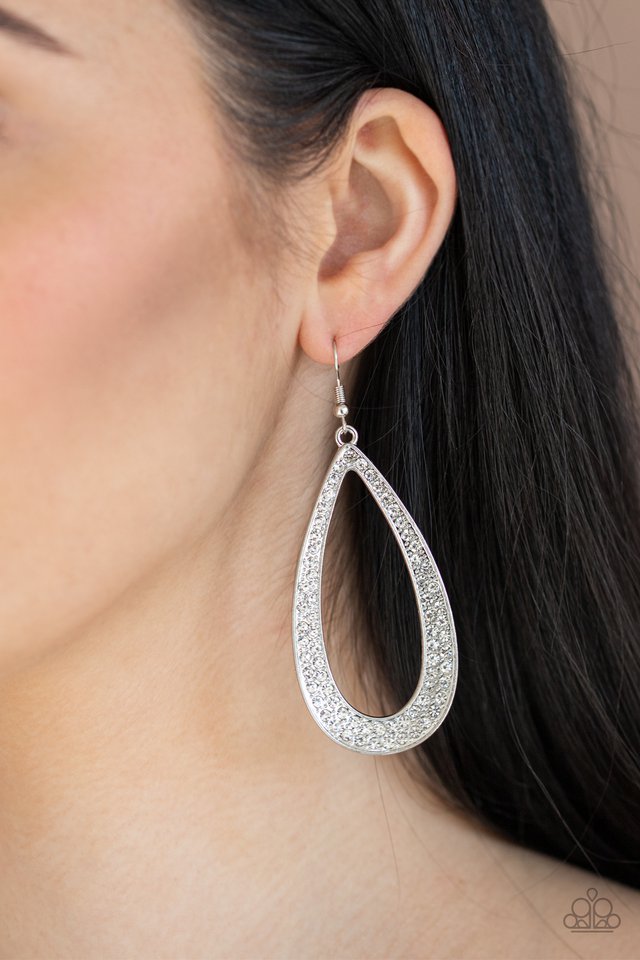 Paparazzi Accessories ✽Diamond Distraction - White Earrings✽Flat Rate Ship $4.50✽