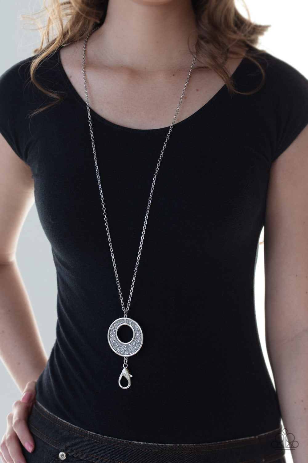 Paparazzi Accessories ✽ Glitzy Glow - Silver Lanyard✽Flat Rate Ship $4.50✽