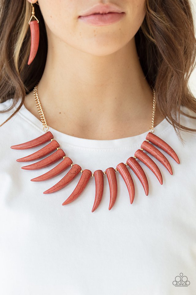 Paparazzi Accessories ✽Tusk Tundra - Brown Necklace✽Flat Rate Ship $4.50✽