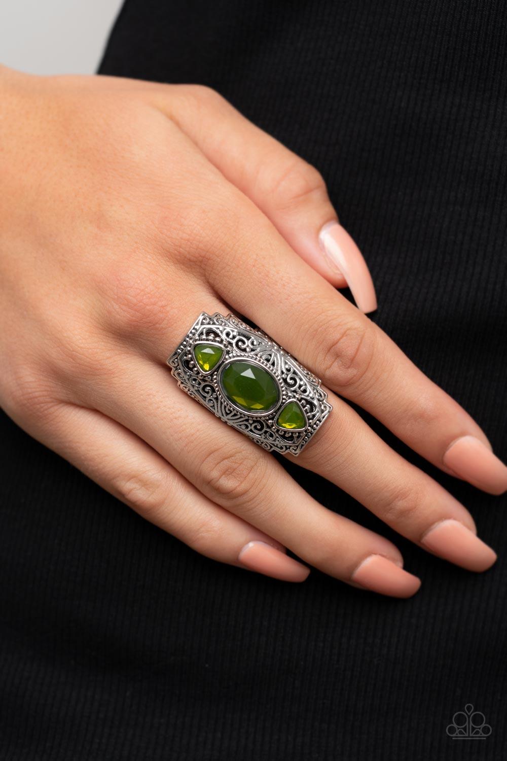 Paparazzi Accessories ❋Castle Terrace - Green Ring❋ Flat Rate Ship $4.50❋ - Image #2