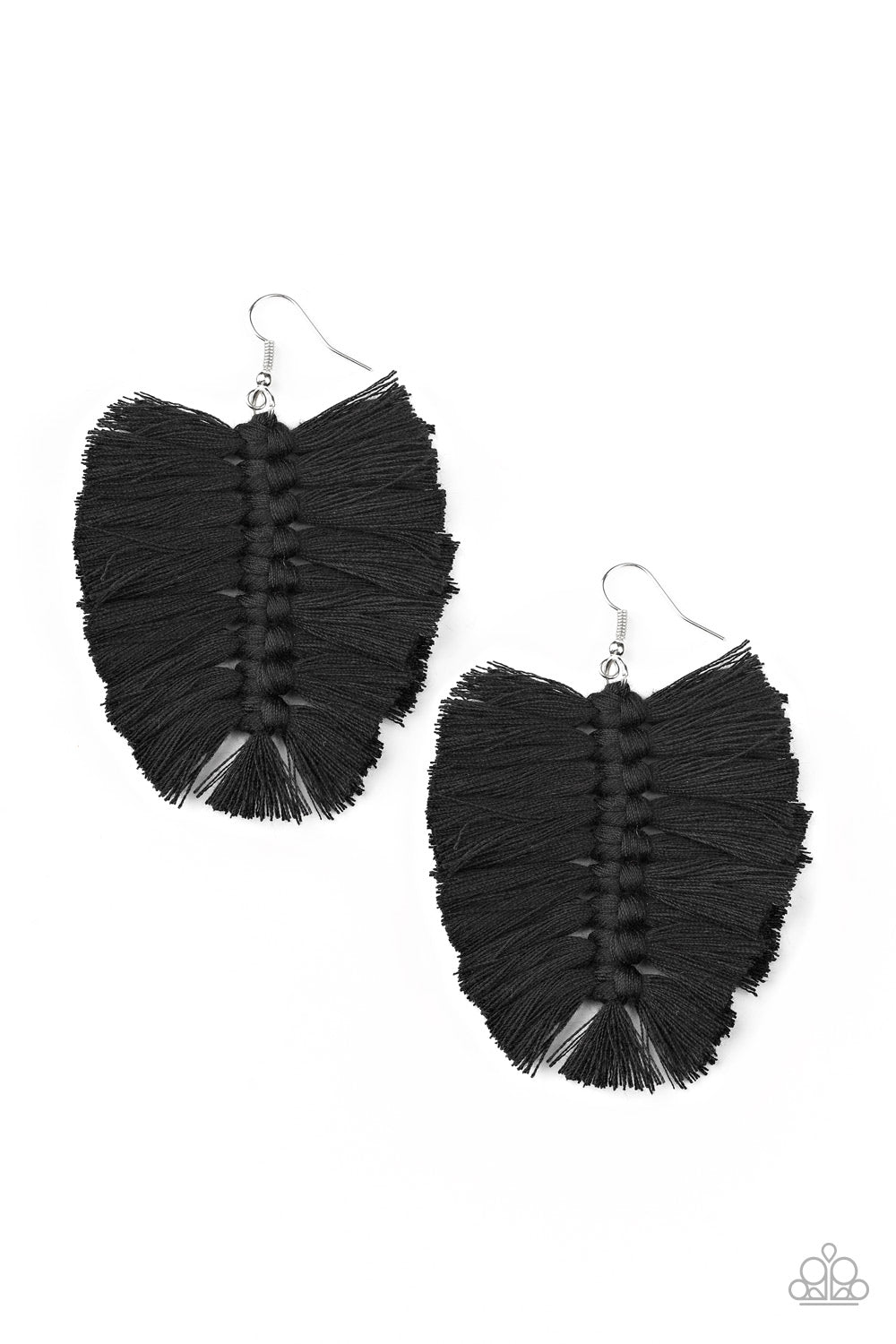 brought✽to✽you✽by✽blingflingbykat✽knotted-native-black-earrings✽paparazzi-accessories