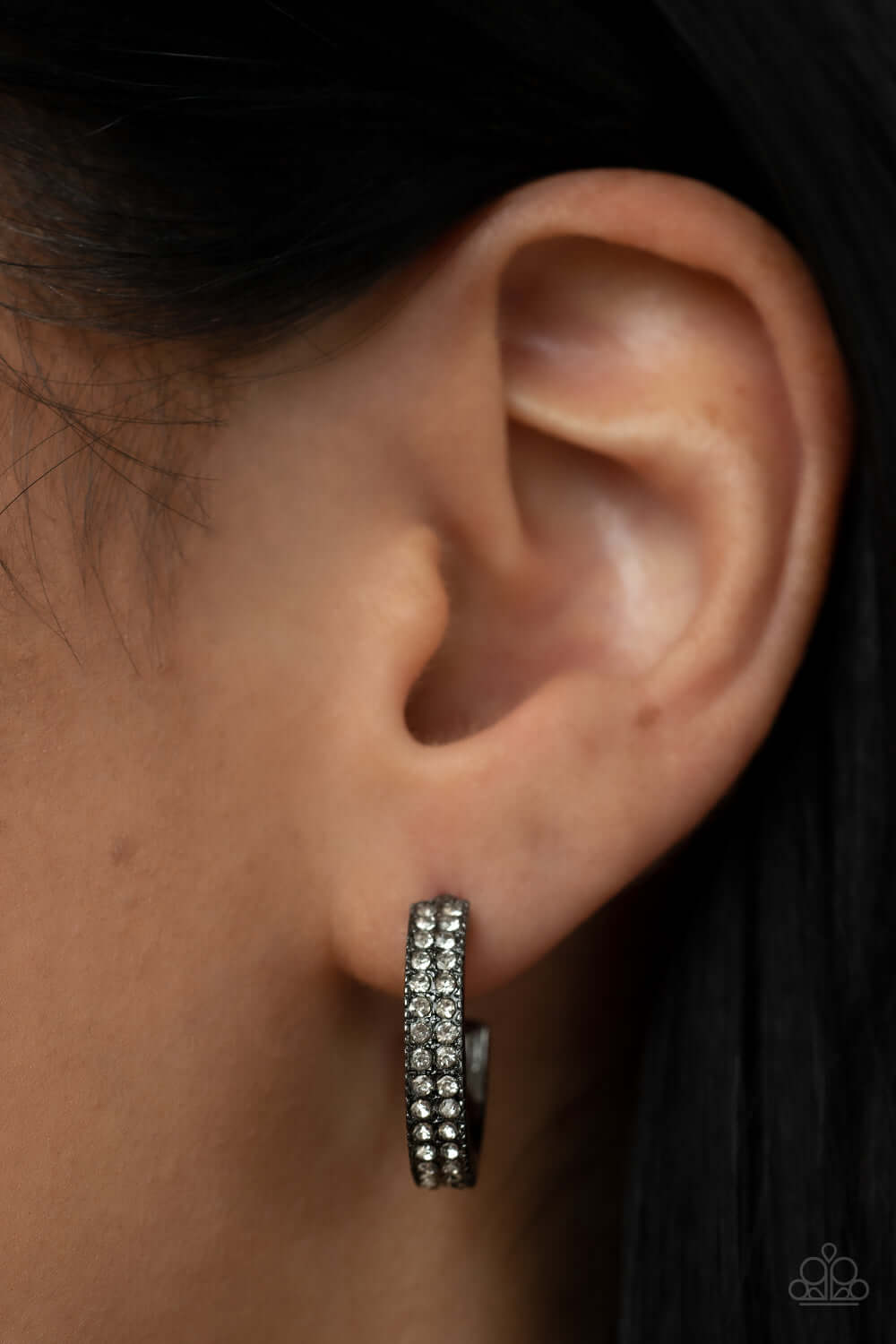 Paparazzi Accessories ❋Small Town Twinkle - Black Earrings❋ Flat Rate Ship $4.50❋ - Image #2