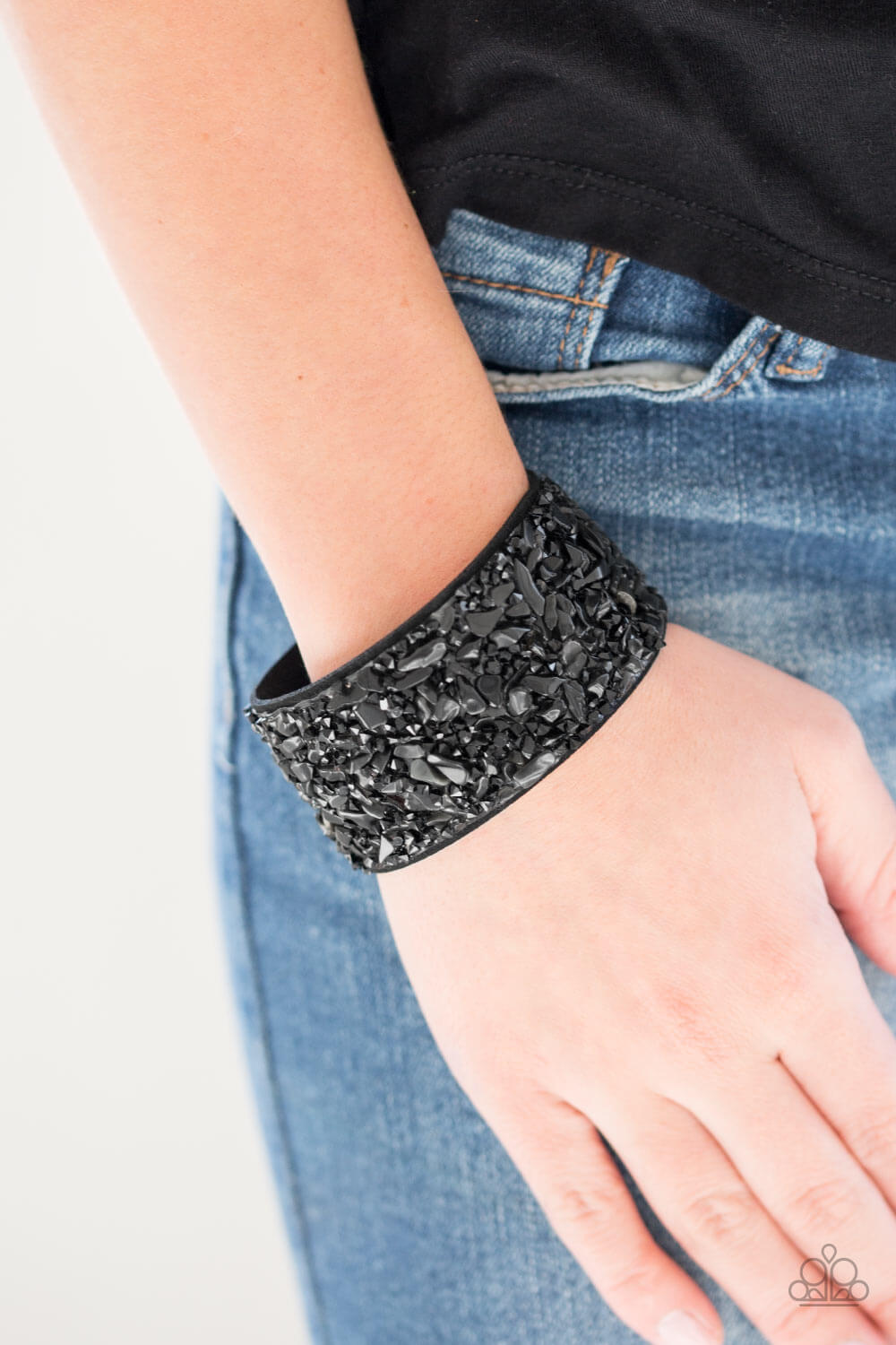 Paparazzi Accessories ✽ Crush Rush - Black Bracelet✽Flat Rate Ship $4.50✽ - Image #2