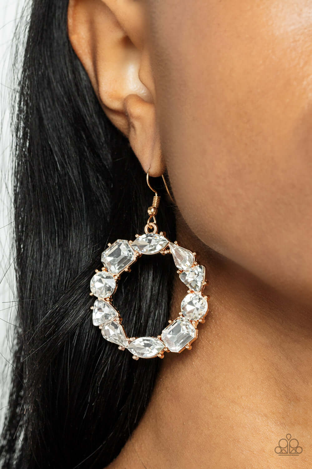 Paparazzi Accessories ❋GLOWING in Circles - Gold Earrings❋ Flat Rate Ship $4.50❋ - Image #2