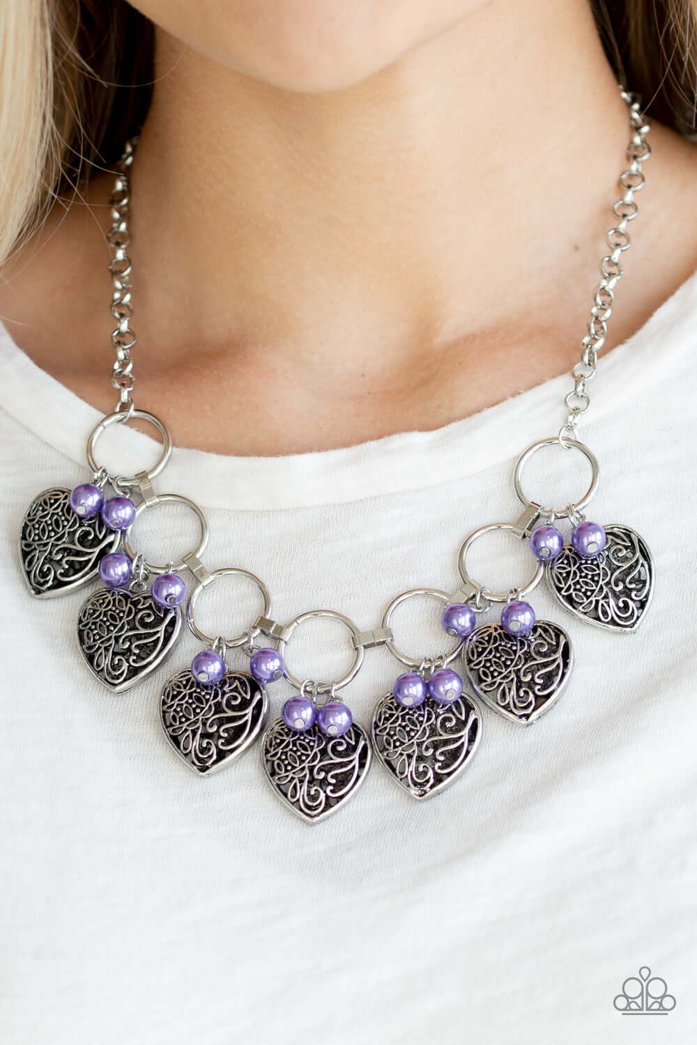 Paparazzi Accessories ✽ Very Valentine - Purple Necklace✽Flat Rate Ship $4.50✽ - Image #2