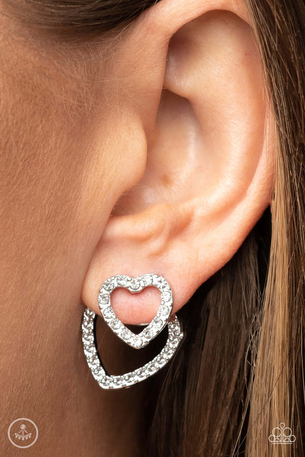 Paparazzi Accessories ❋Ever Enamored - White Heart Post Earrings❋ Flat Rate Ship $4.50❋ - Image #2
