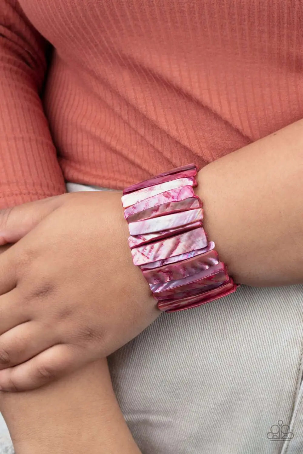 Paparazzi Accessories ✽ Beach Blast - Red Bracelet✽Flat Rate Ship $4.50✽ - Image #2