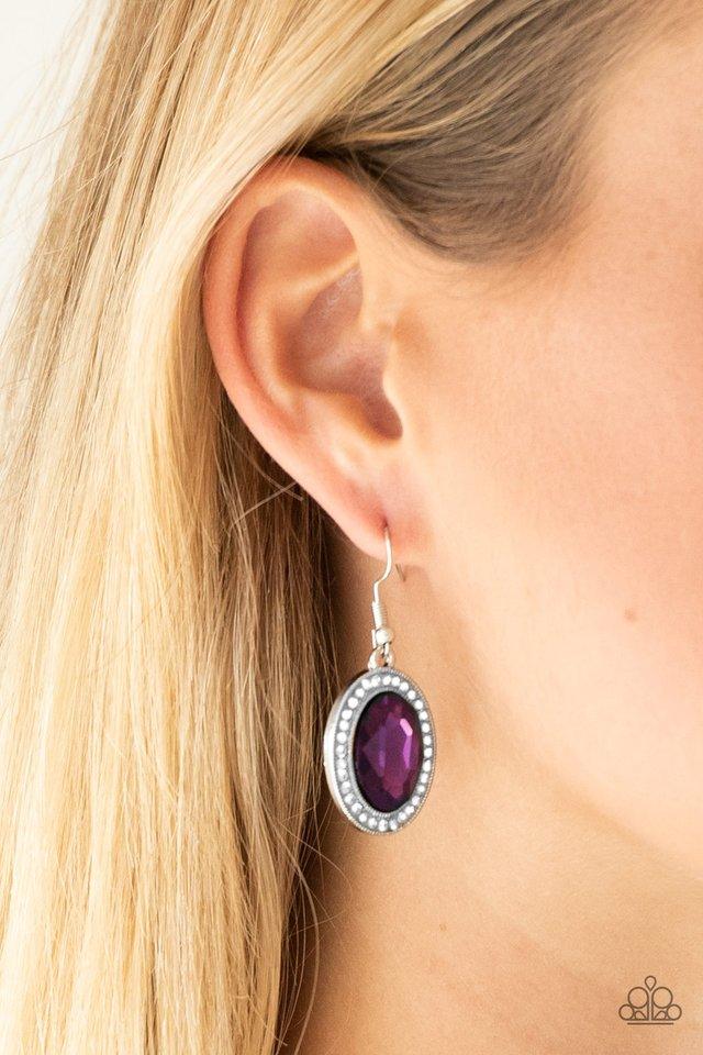 Paparazzi Accessories ❋Only FAME In Town - Purple Earrings❋ Flat Rate Ship $4.50❋ - Image #2