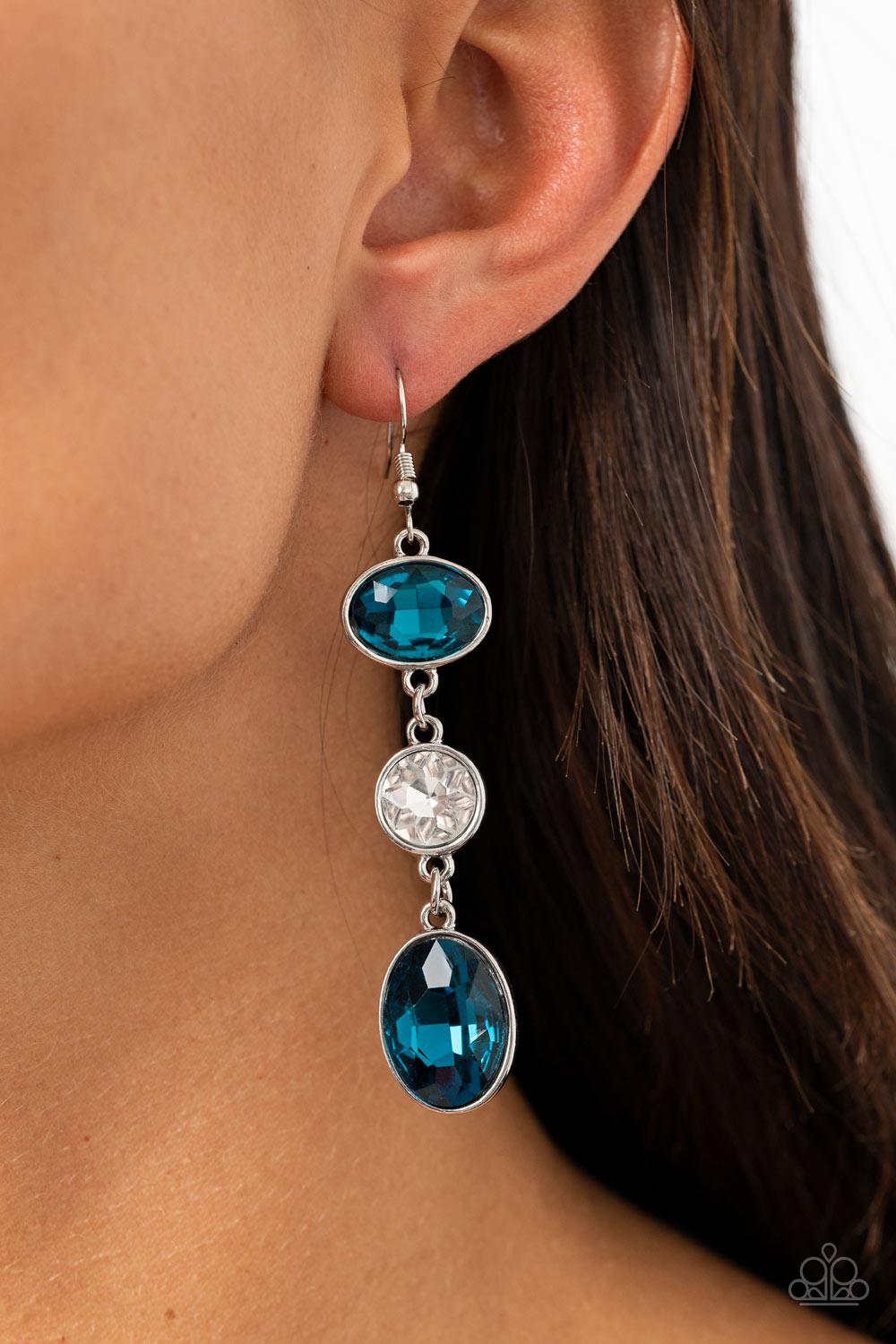 Paparazzi Accessories ✽ The GLOW Must Go On! - Blue Earrings✽Flat Rate Ship $4.50✽ - Image #2