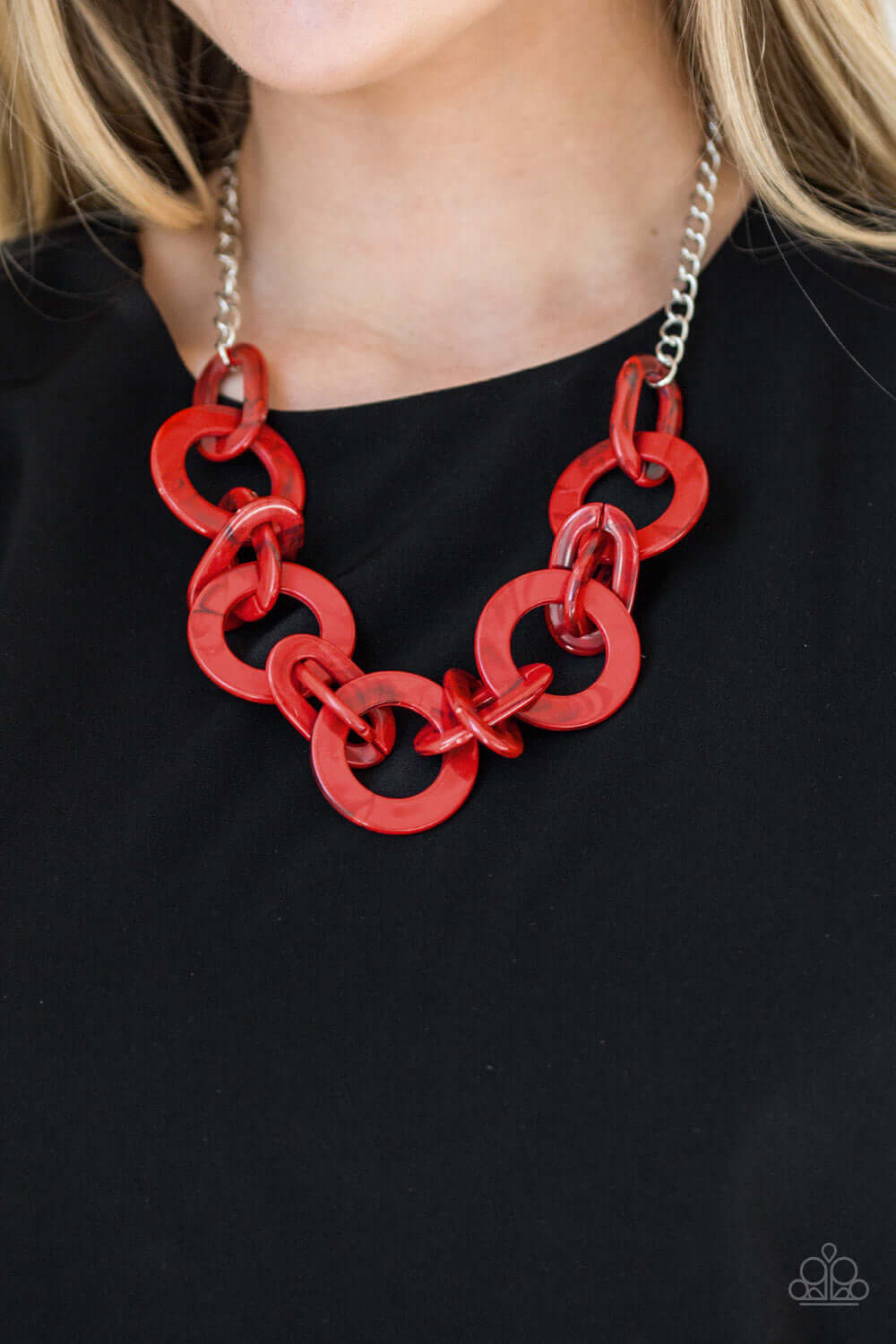 Paparazzi Accessories ✽ Chromatic Charm - Red Necklace✽Flat Rate Ship $4.50✽ - Image #3