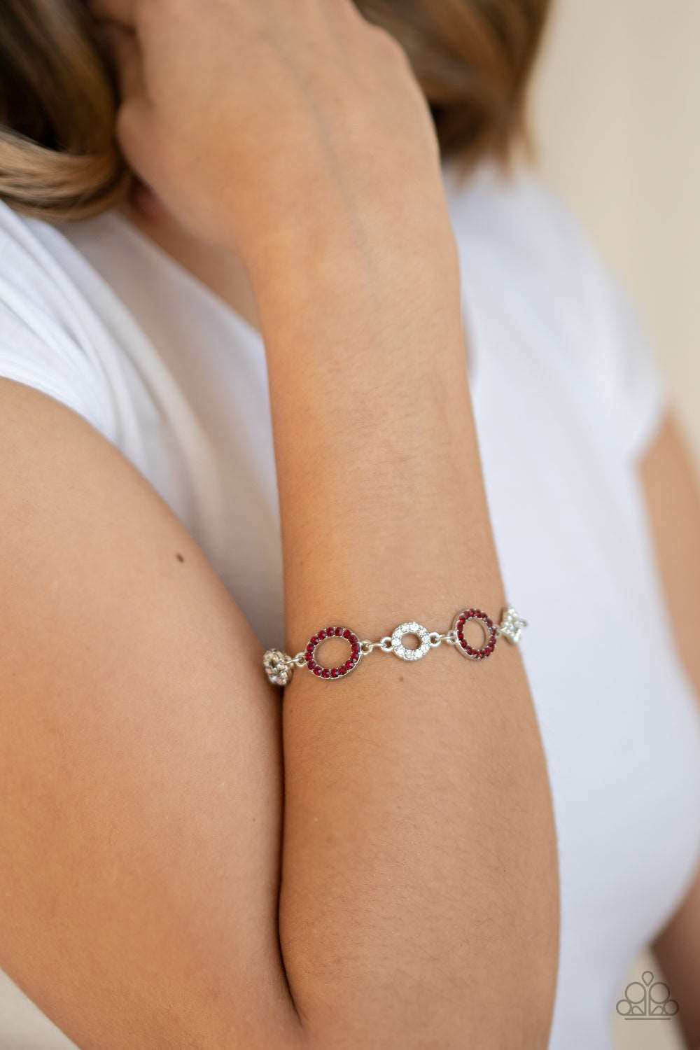 Paparazzi Accessories ✽ Bubbly Bedazzle - Red Bracelet✽Flat Rate Ship $4.50✽
