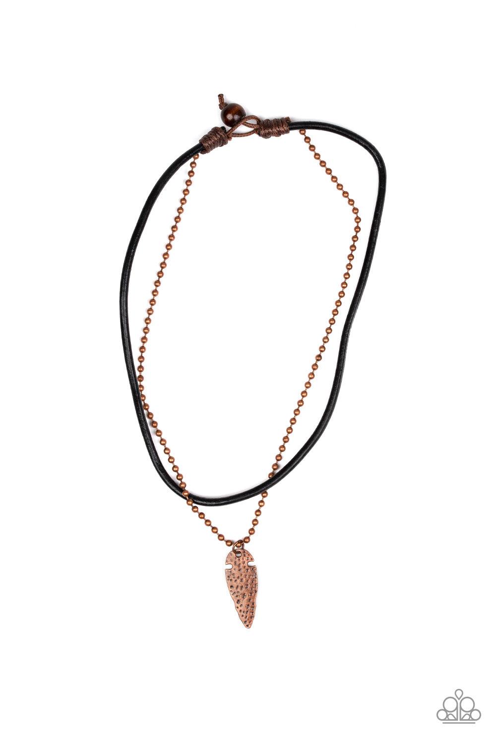 brought✽to✽you✽by✽blingflingbykat✽arrowhead-anvil-copper-mens necklace✽paparazzi-accessories