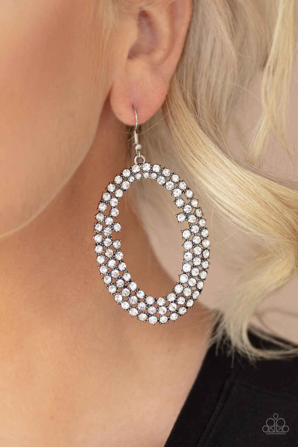 Paparazzi Accessories ✽ Radical Razzle - White Earrings✽Flat Rate Ship $4.50✽