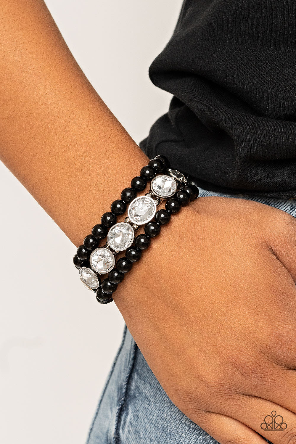 Paparazzi Accessories ✽ Flawlessly Flattering - Black Bracelet✽Flat Rate Ship $4.50✽