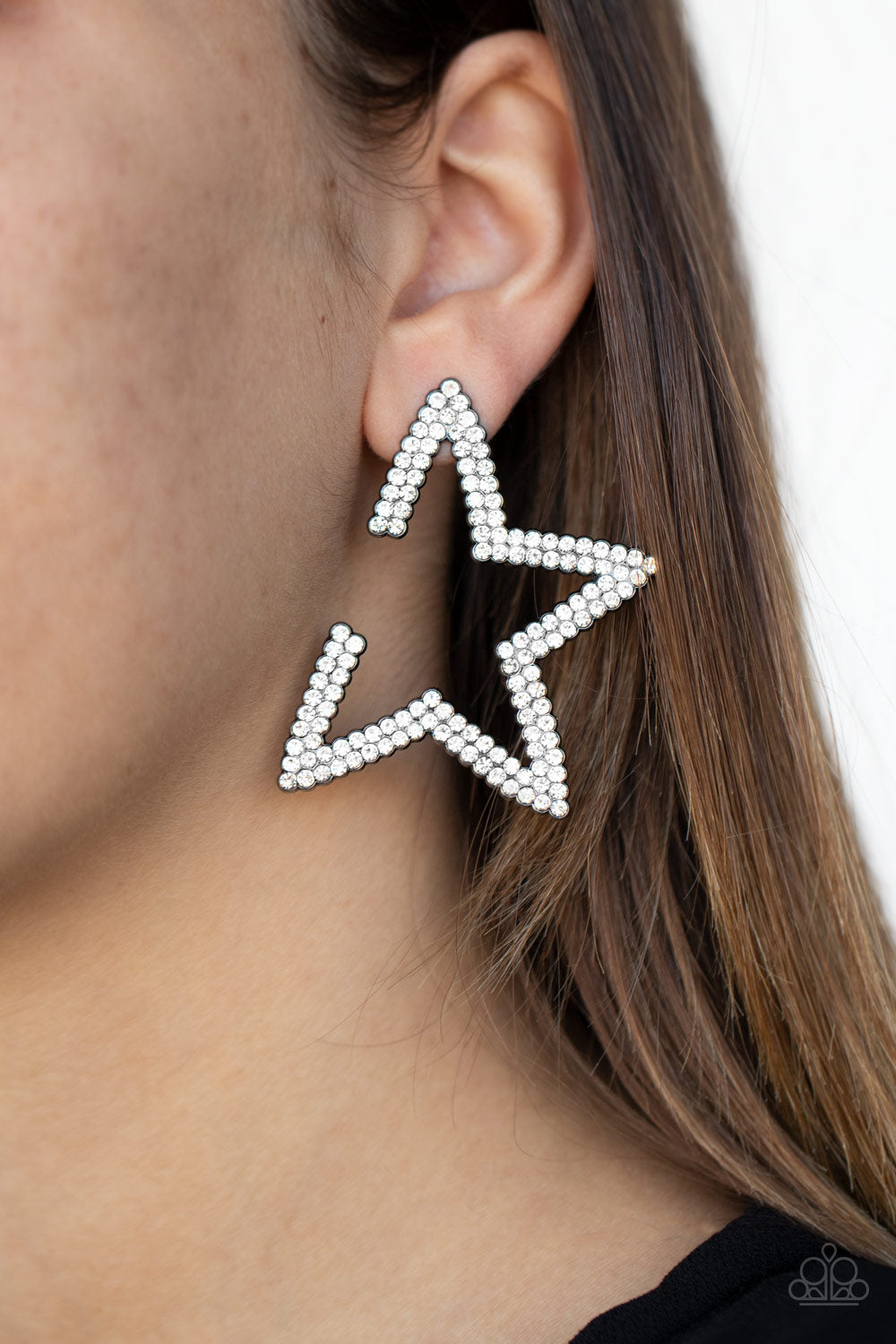 Paparazzi Accessories ✽ Star Player - Black Post Earrings✽Flat Rate Ship $4.50✽