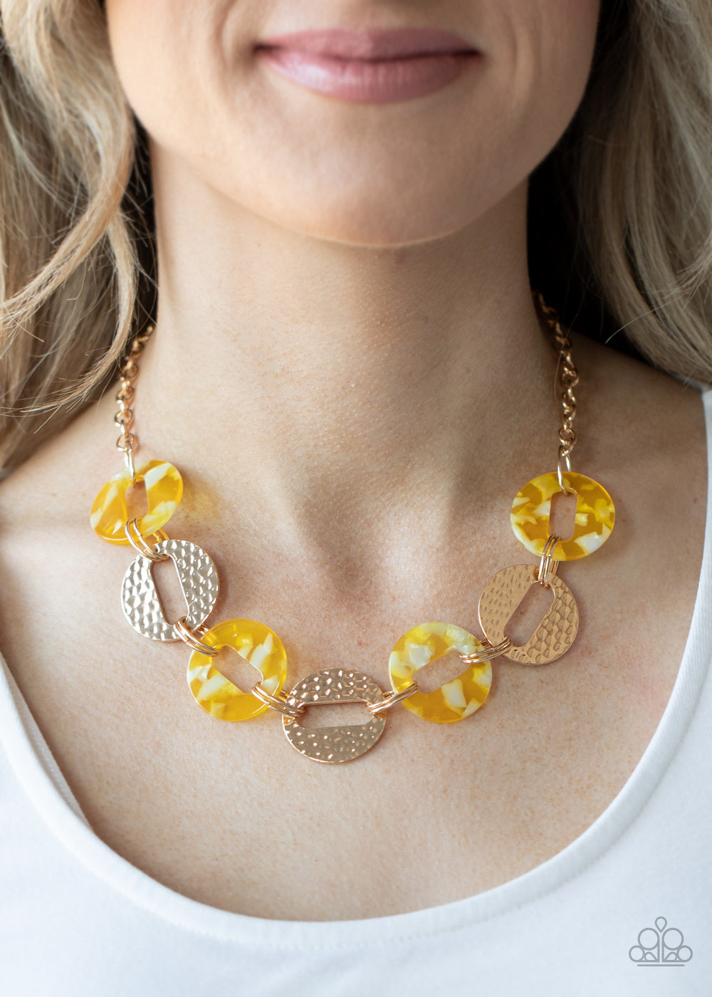 Paparazzi Accessories ✽ Retro Retrograde - Yellow Necklace✽Flat Rate Ship $4.50✽