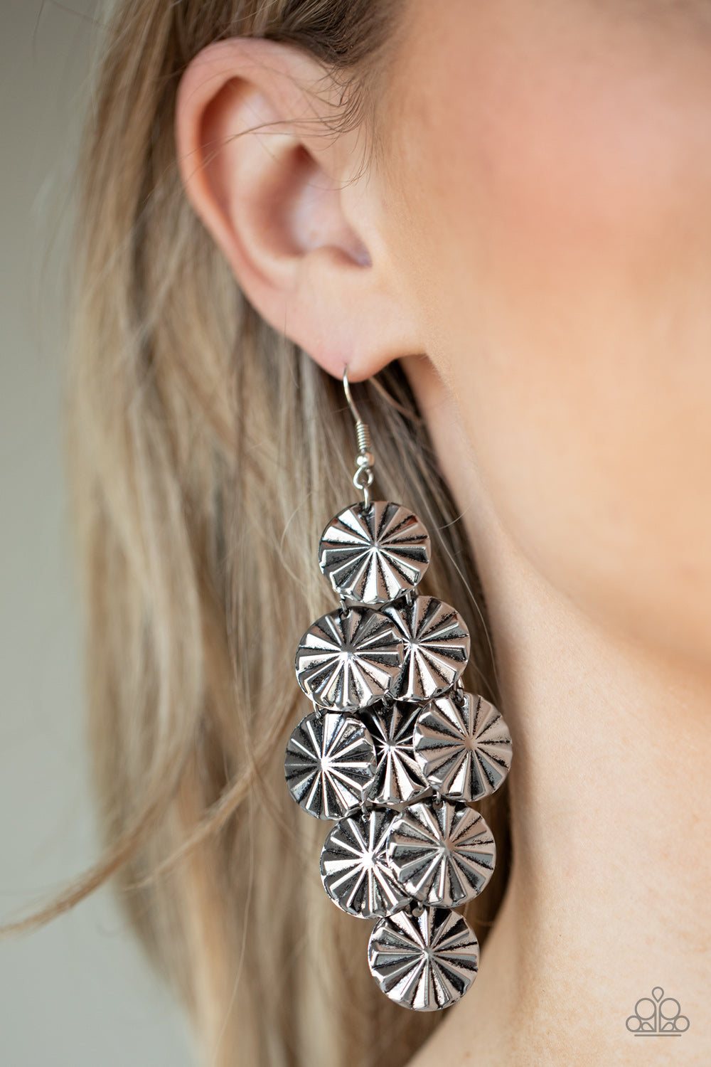 Paparazzi Accessories ✽ Star Spangled Shine - Silver Earrings✽Flat Rate Ship $4.50✽