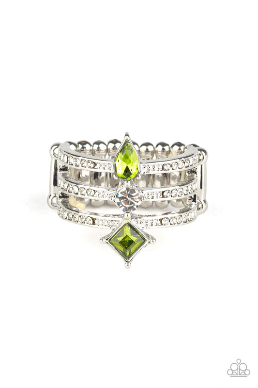 brought✽to✽you✽by✽blingflingbykattriple-throne-twinkle-green-ring✽paparazzi-accessories