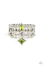 Load image into Gallery viewer, brought✽to✽you✽by✽blingflingbykattriple-throne-twinkle-green-ring✽paparazzi-accessories
