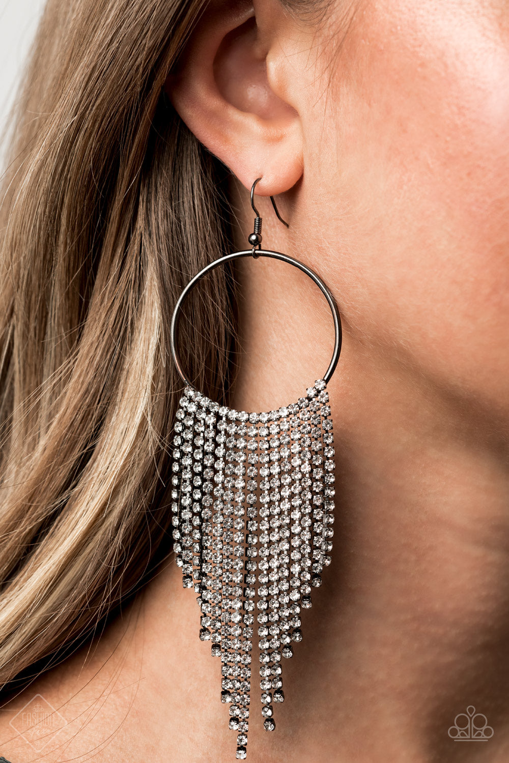 Paparazzi Accessories ✽ Streamlined Shimmer - Black Earrings✽Flat Rate Ship $4.50✽