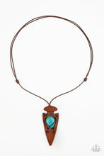 Load image into Gallery viewer, brought-to-you-by-blingflingbykat-hold-your-arrowhead-up-high-blue-necklace-paparazzi-accessories-

