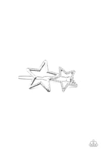 Paparazzi Accessories ✽ Lets Get This Party STAR-ted! - White Hair Clip✽Flat Rate Ship $4.50✽