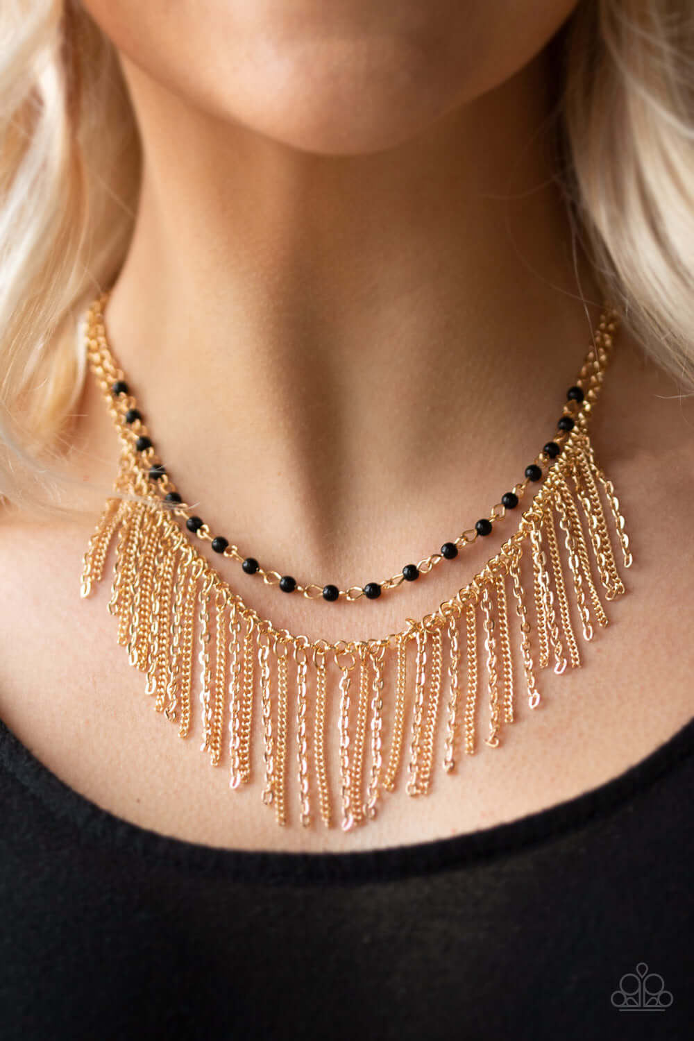 Paparazzi Accessories ✽ Fierce In Fringe - Gold Necklace✽Flat Rate Ship $4.50✽ - Image #2