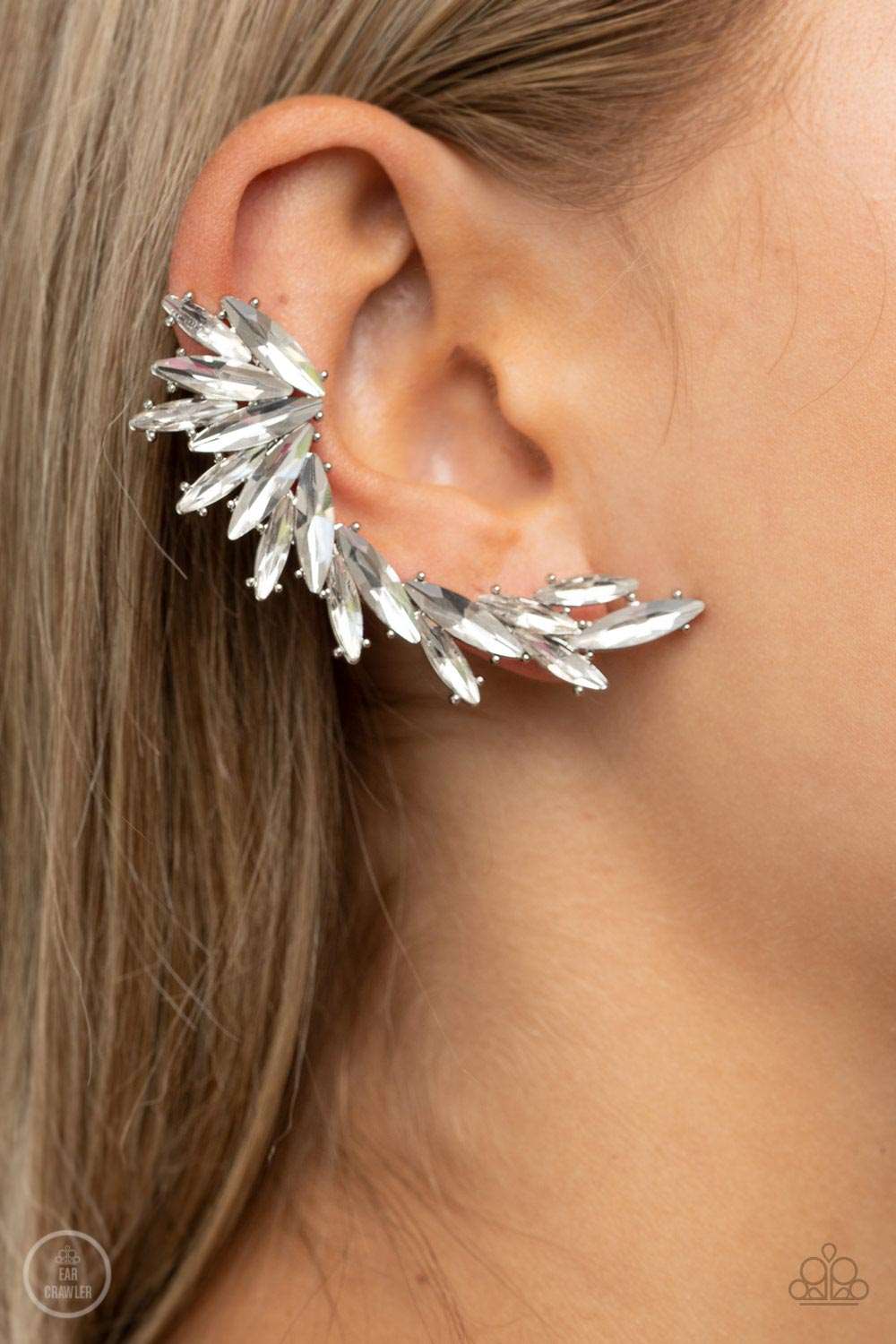 Paparazzi Accessories ✽ Because ICE Said So - White Post Earrings✽Flat Rate Ship $4.50✽