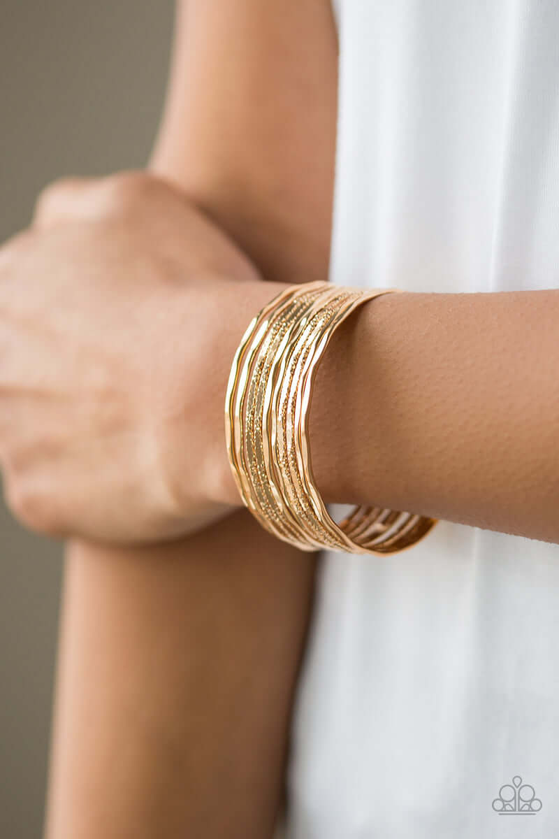 Paparazzi Accessories ❋Sleek Shimmer - Gold Bracelet❋ Flat Rate Ship $4.50❋ - Image #2