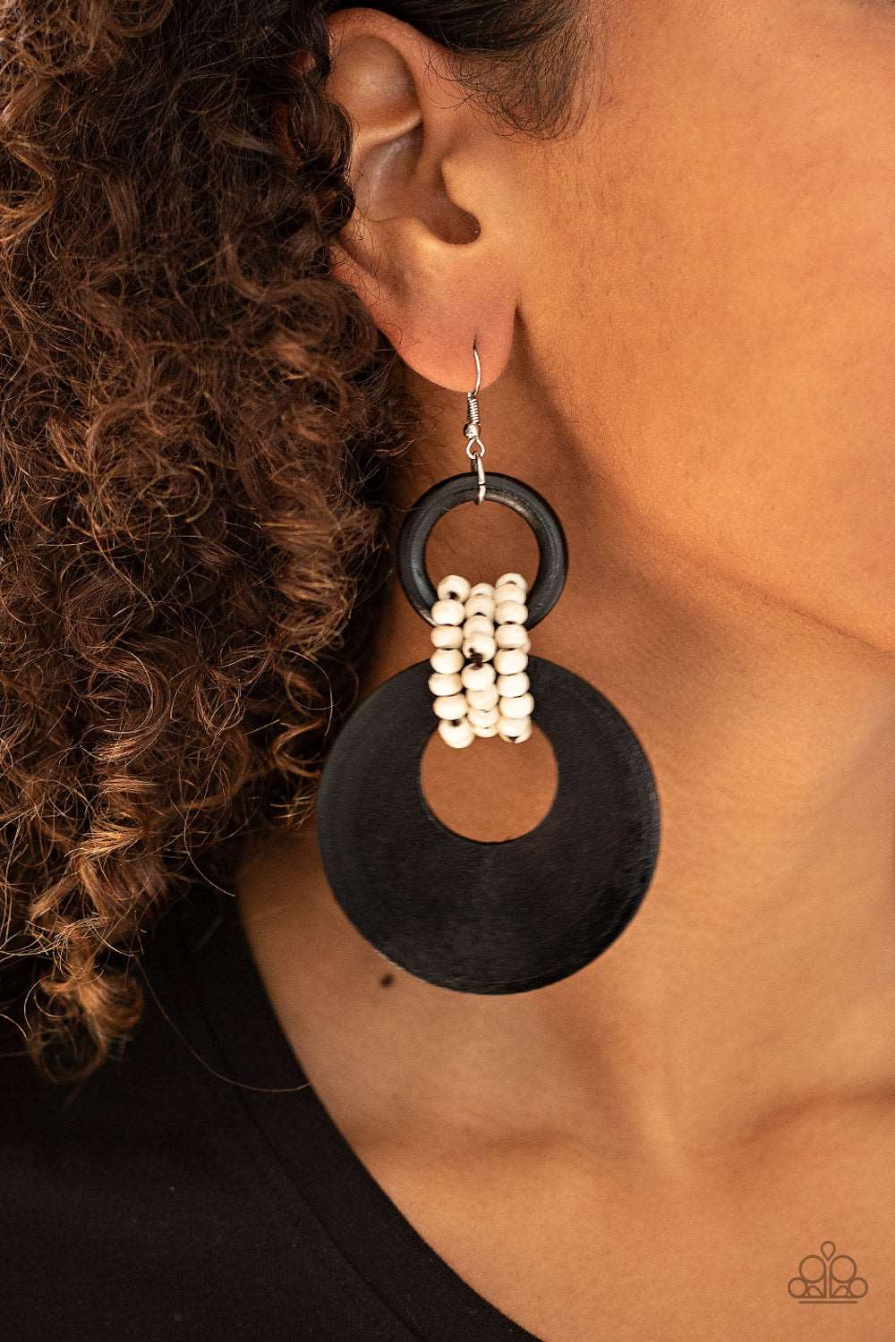 Paparazzi Accessories ✽ Beach Day Drama - Black Earrings✽Flat Rate Ship $4.50✽