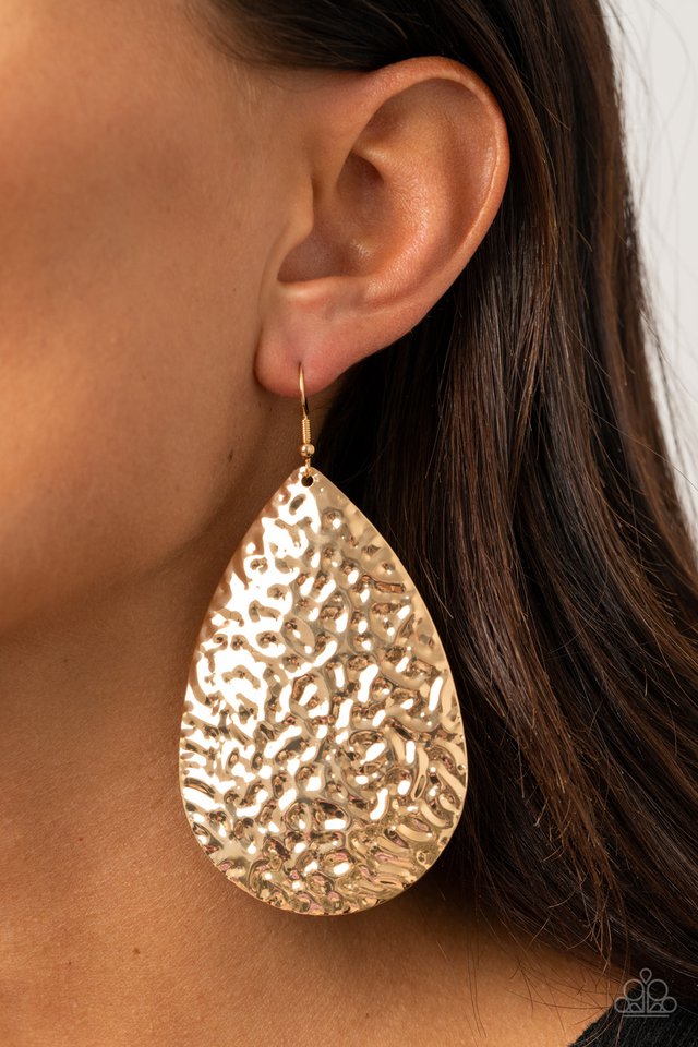 Paparazzi Accessories ✽Metallic Mirrors - Gold Earrings✽Flat Rate Ship $4.50✽