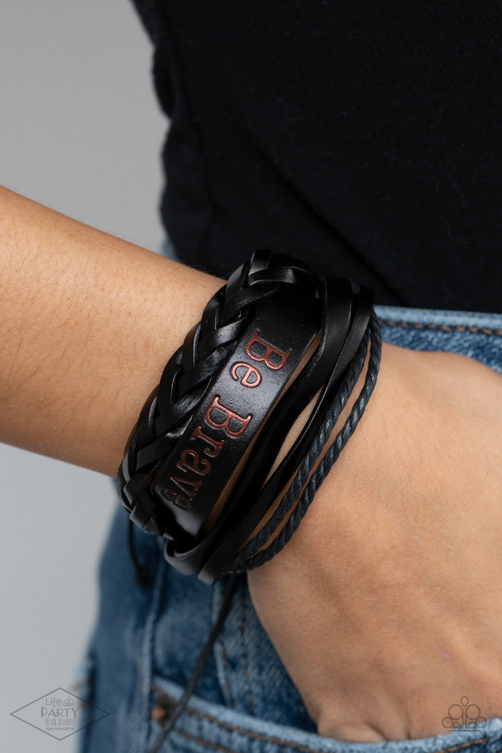 Paparazzi Accessories ❋Brave Soul - Black Bracelet❋ Flat Rate Ship $4.50❋